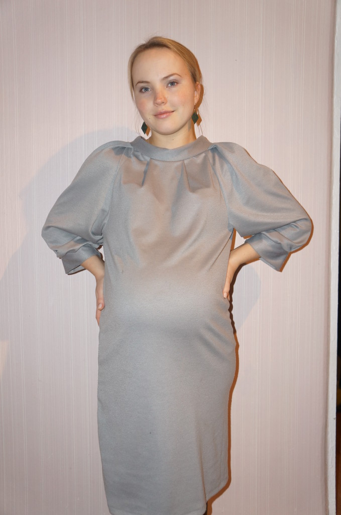 сшить теплое трикотажное платье для беременных