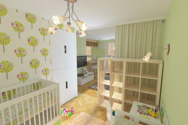 Дизайн однокомнатной квартиры для семьи с ребёнком