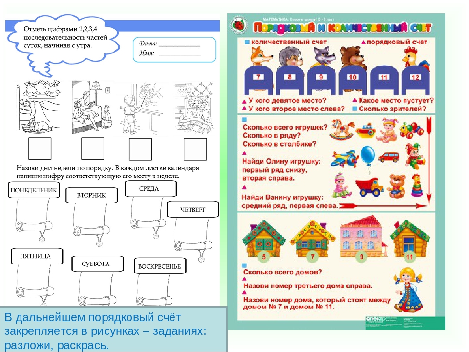 Математика 3 конспекты. Дни недели задания для детей. Количественный и Порядковый счет. Количественный и Порядковый счет в детском саду. Порядковый счет задания для детей.