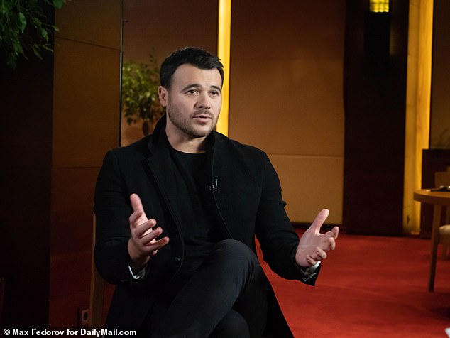 Speaking out: Pop star Emin speaks to DailyMailTV ahead of a U.S. concert tour to give his fullest account yet of his role in the notorious Trump Tower meeting - and to voice frustration that his  music career is being overshadowed by the half-hour encounter