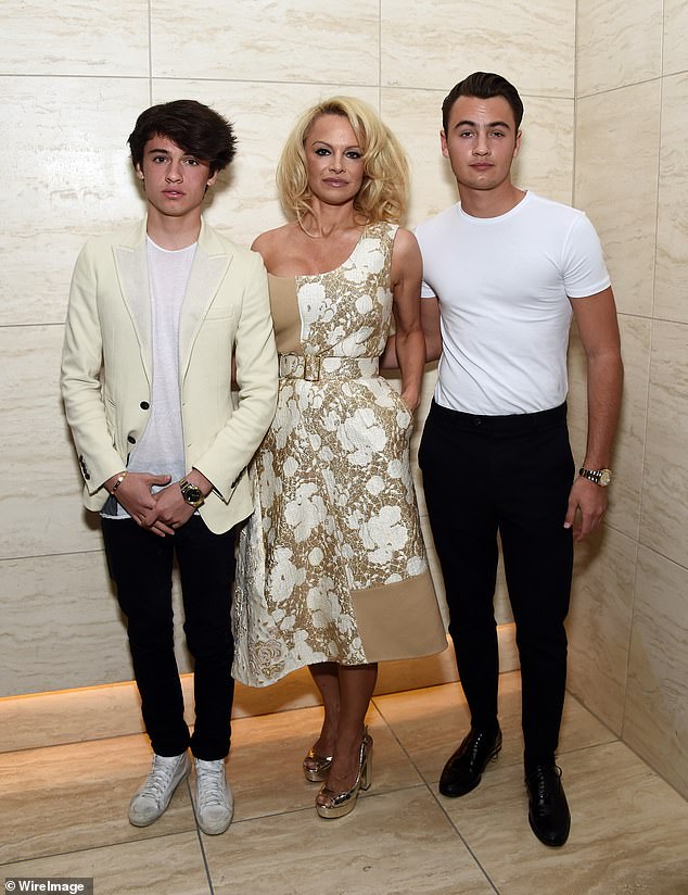 She made handsome sons: The siren with the boys as they attend the Los Angeles special screening and reception of Connected in LA in 2016