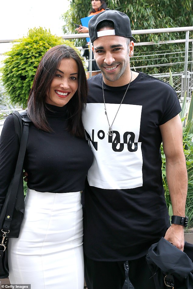 Former flame: Adil and his ex Sidonie Biémont pictured at the 2015 Roland Garros French Tennis Open on May 25, 2015 in Paris, France - they are parents to Zayn and Madi, born in 2016