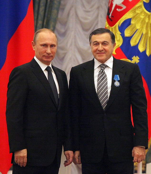 Right-hand man: Russian President Vladimir Putin is said to have a strong liking to oligarch Aras Agalarov because he