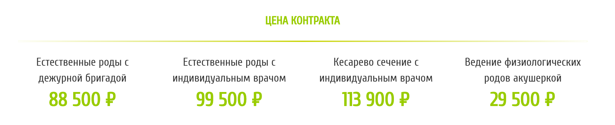 В роддоме при ГКБ № 67 роды с дежурной бригадой на 11 000 <span class=ruble>Р</span> дешевле, чем с персональным врачом. А за личную акушерку придется доплатить 29 500 <span class=ruble>Р</span>