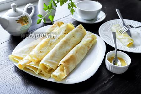 Фото рецепта Блины из кукурузной муки на воде
