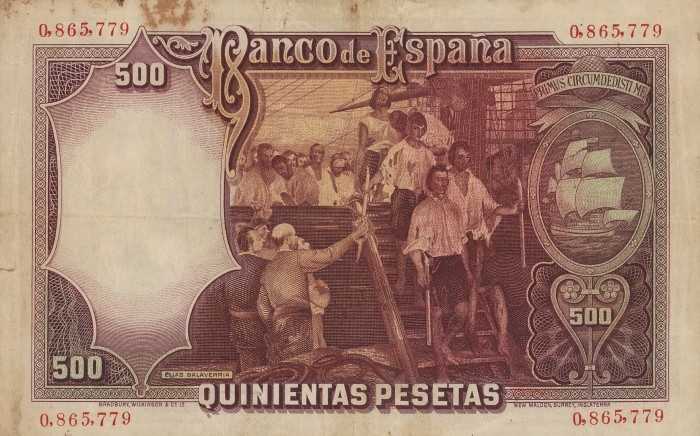 испанская купюра 500 песет 1931 года