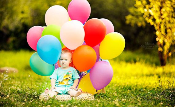детская фотосессия, с воздушными шарами