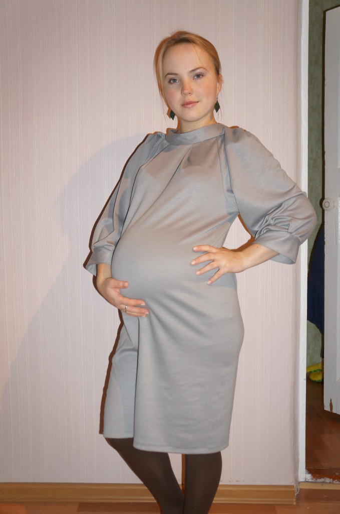 Как сшить теплое платье для беременных